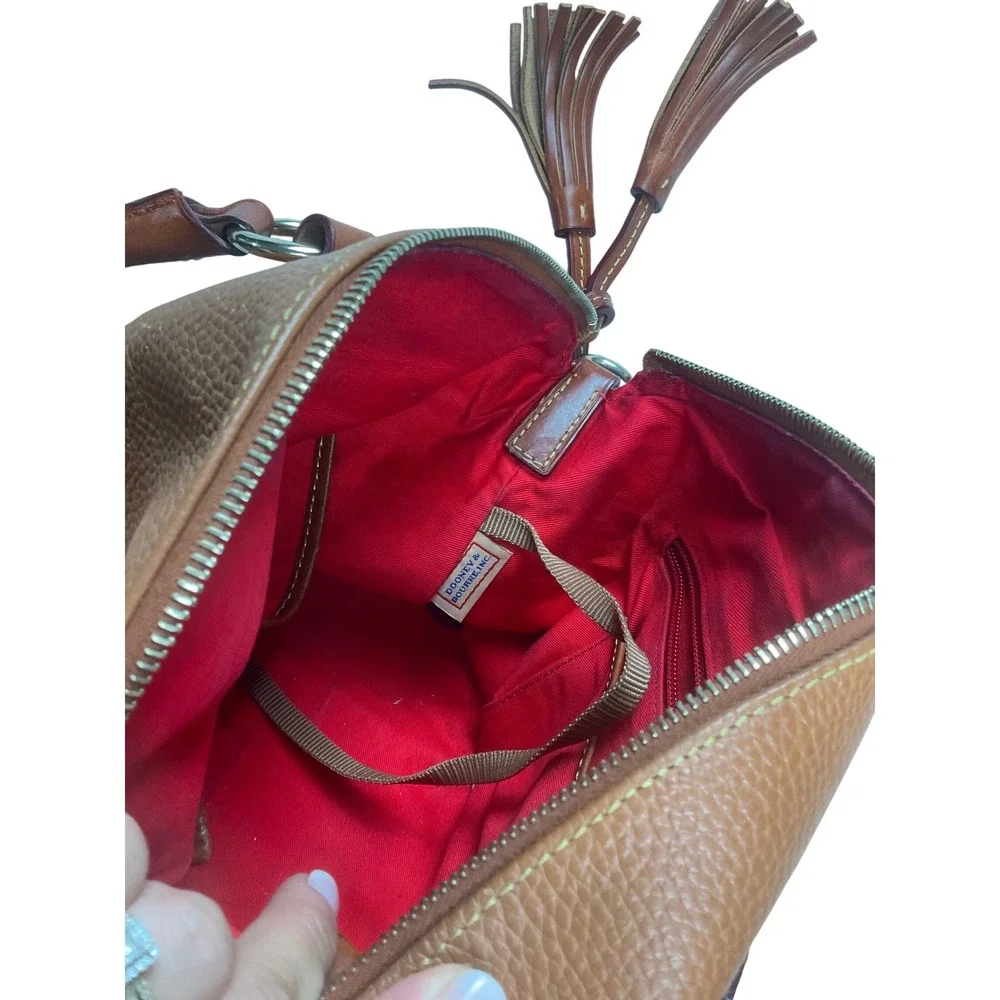 Dooney & Bourke Satchel Women Medium Ginger Pebbled Leather Good‎ Tassel Buckle